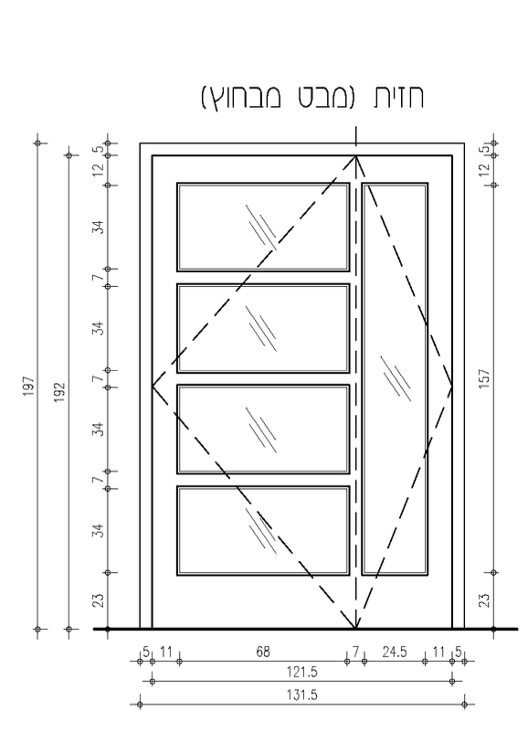 Measured entrance door detail